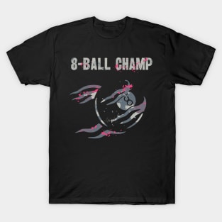 8-Ball Champion Billiards Snooker Player T-Shirt